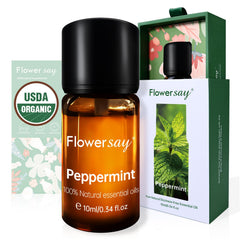 FLOWERSAY Peppermint Oil bottle pour for a refreshing aroma in your diffuser.
