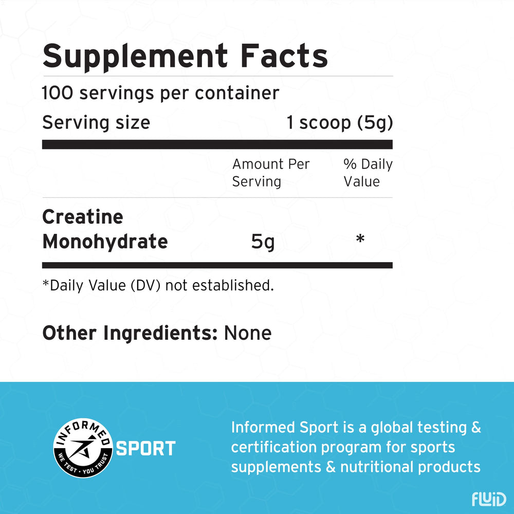 Fluid Creatine resealable pouch keeps freshness between workouts.
