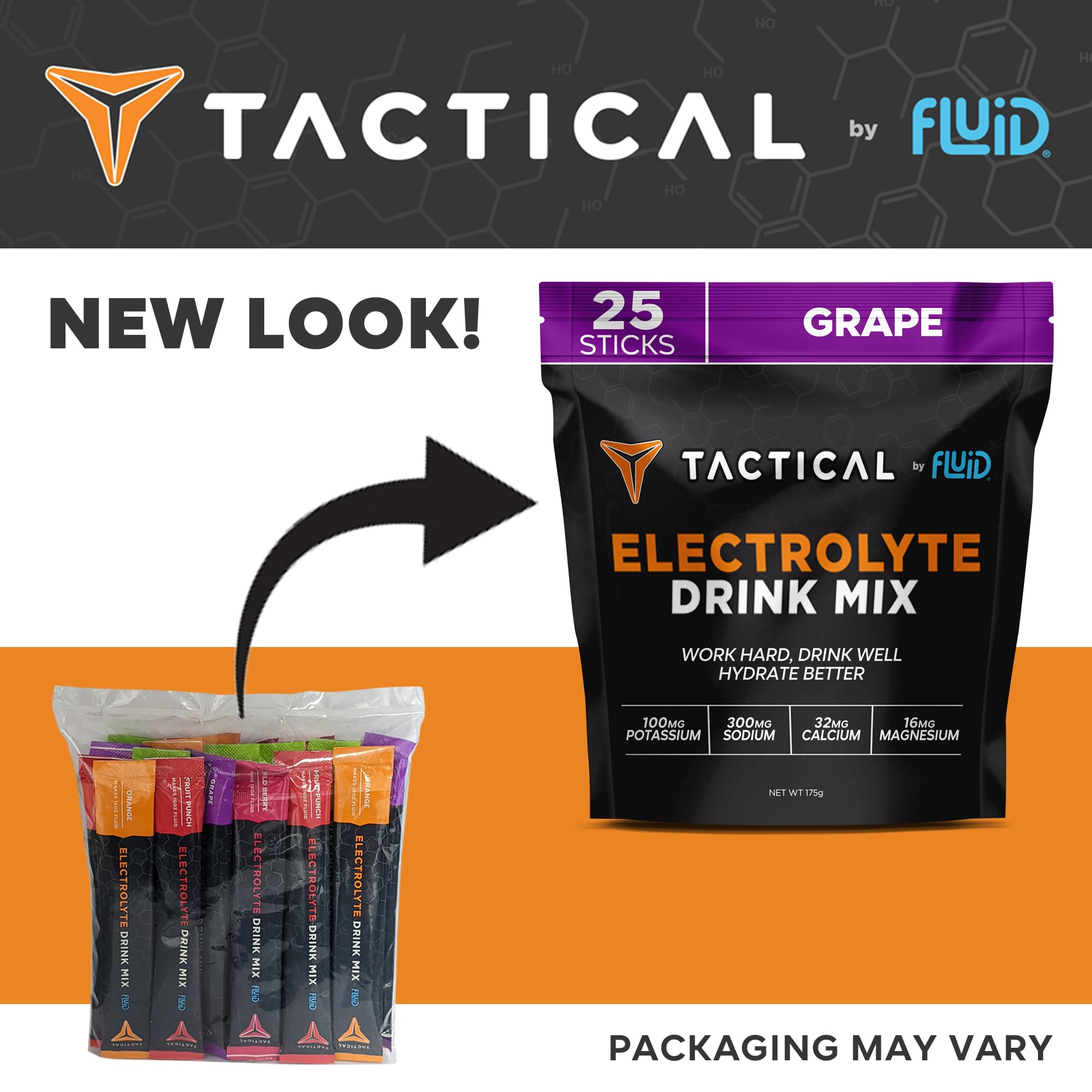 Fluid Tactical grape on-the-go packet for field or gym hydration