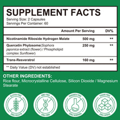 FLWJLKB NAD supplement label displays key ingredients.