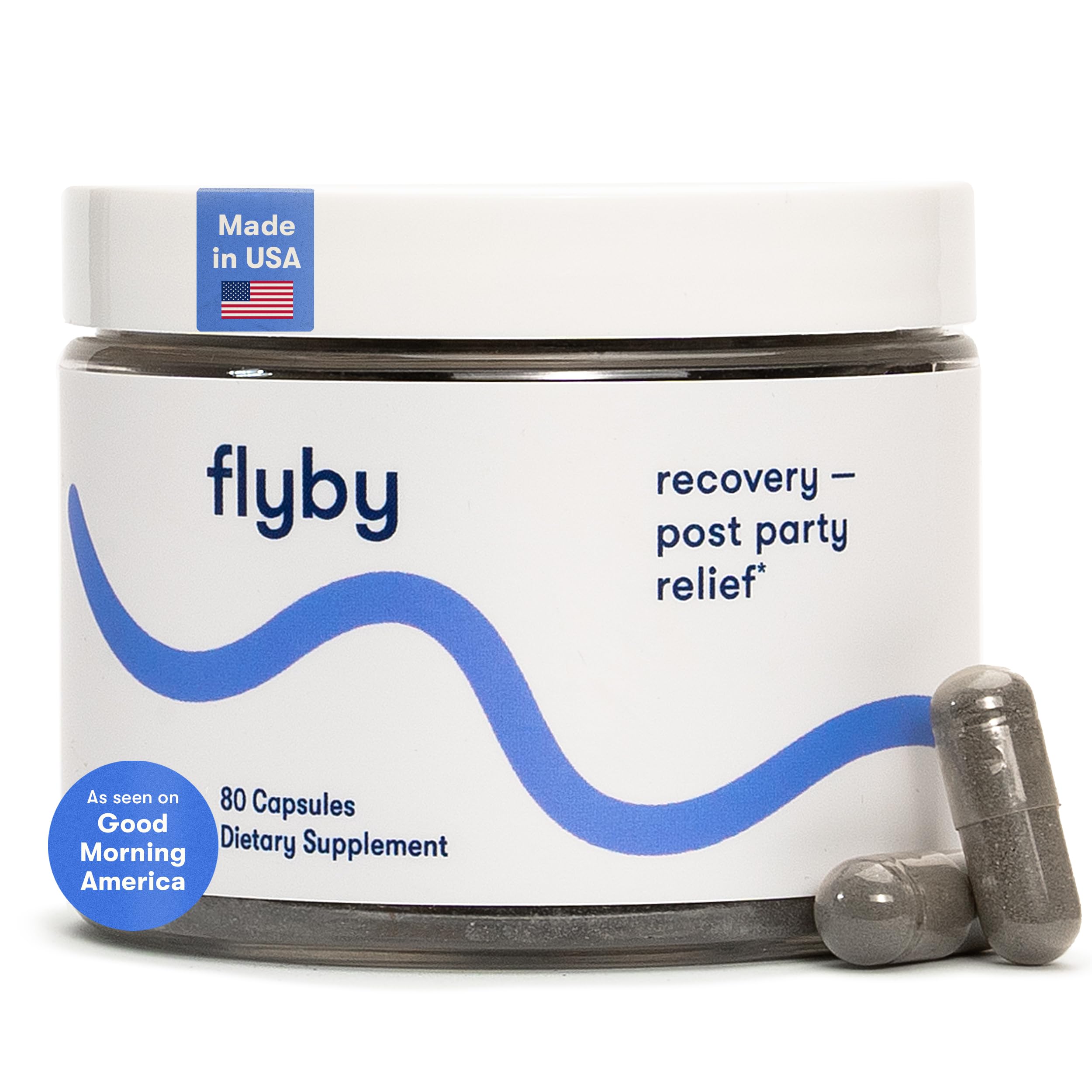 Flyby Recovery DHM bottle – supports your post-night-out routine with a premium blend.