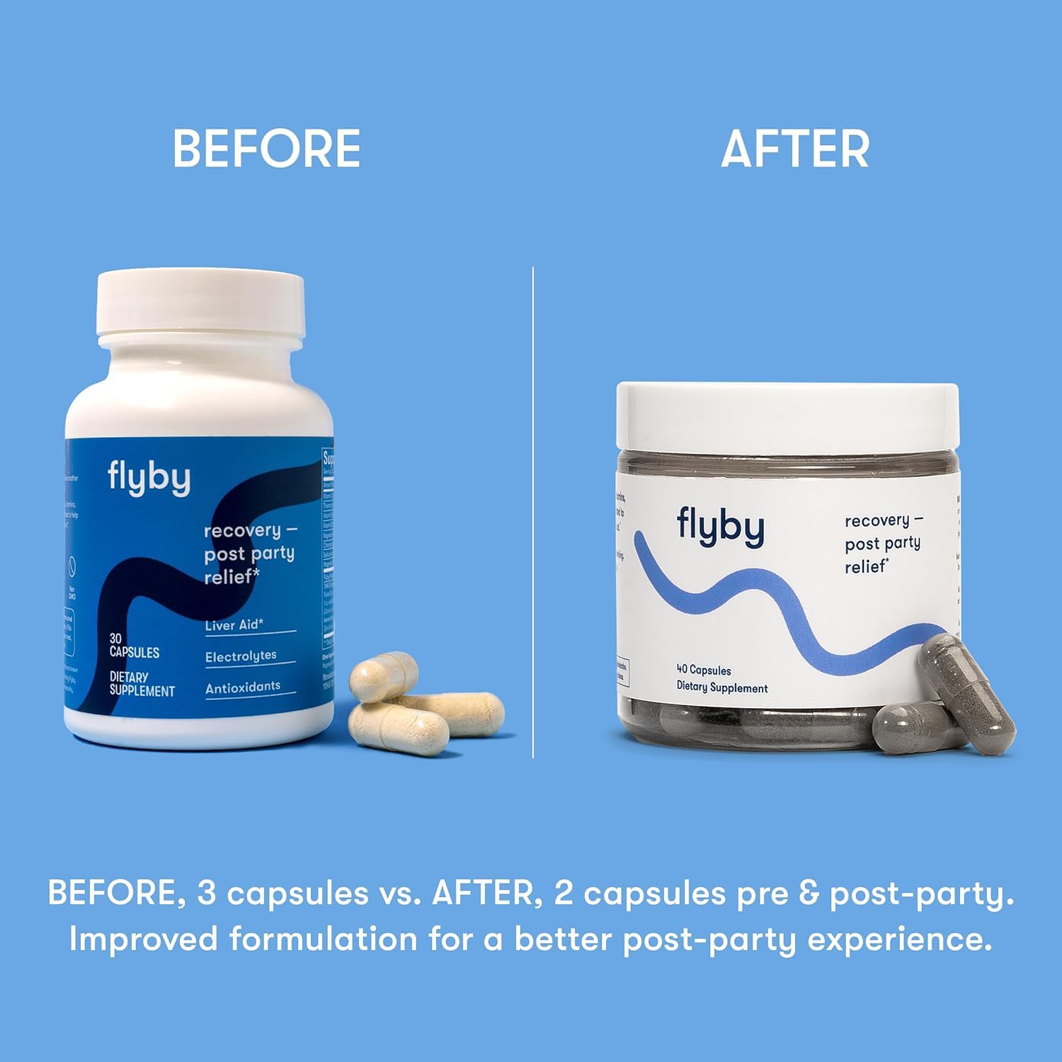 Flyby Recovery activated charcoal bottle; cleansing concept.