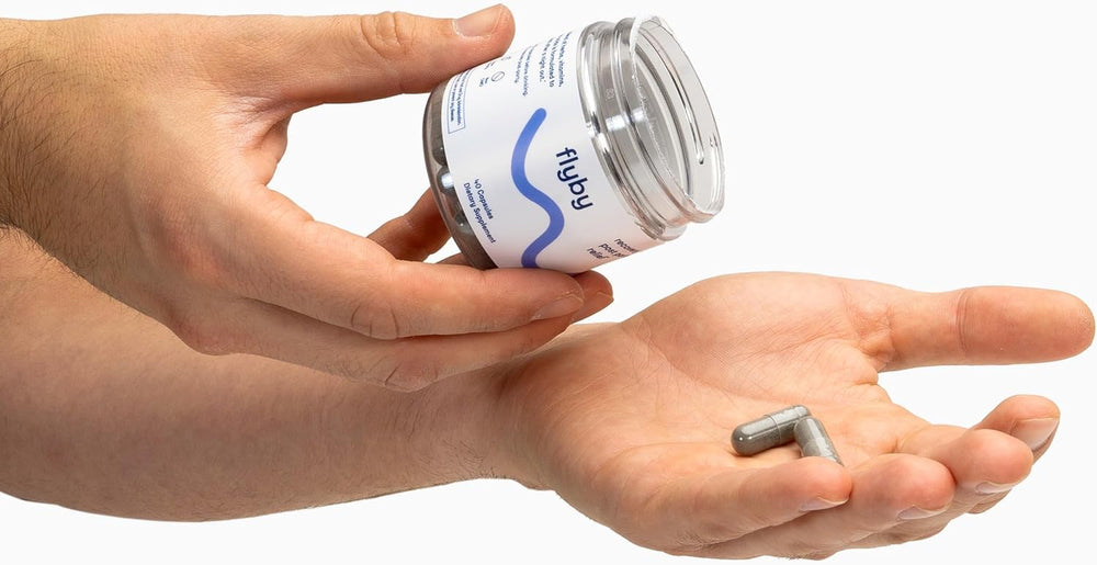 Flyby Recovery apple cider vinegar bottle; digestive support.
