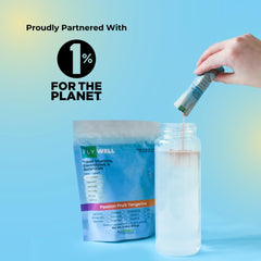 FlyWell Travel Vitamin Tonic glass with mix highlights refreshing travel drink