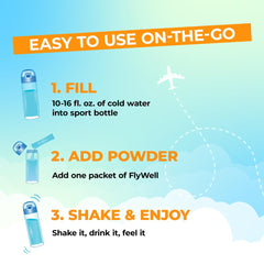FlyWell Travel Vitamin Tonic label closeup with Passion Fruit Tangerine flavor