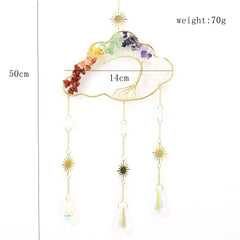 Fmelut 7 Chakras Agate Cloud Dream Catcher refracts colors with grounding vibes