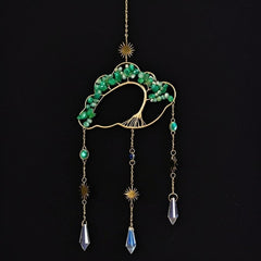 Fmelut Crystal Cloud Suncatcher on a sunny window creating sparkling light