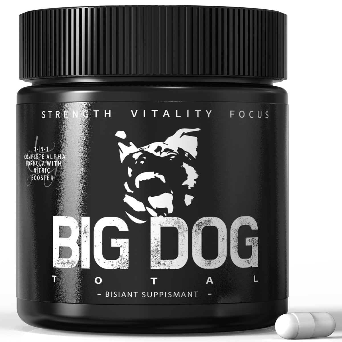 FMRFMR Big Dog Total Alpha bottle for daily energy support and endurance.