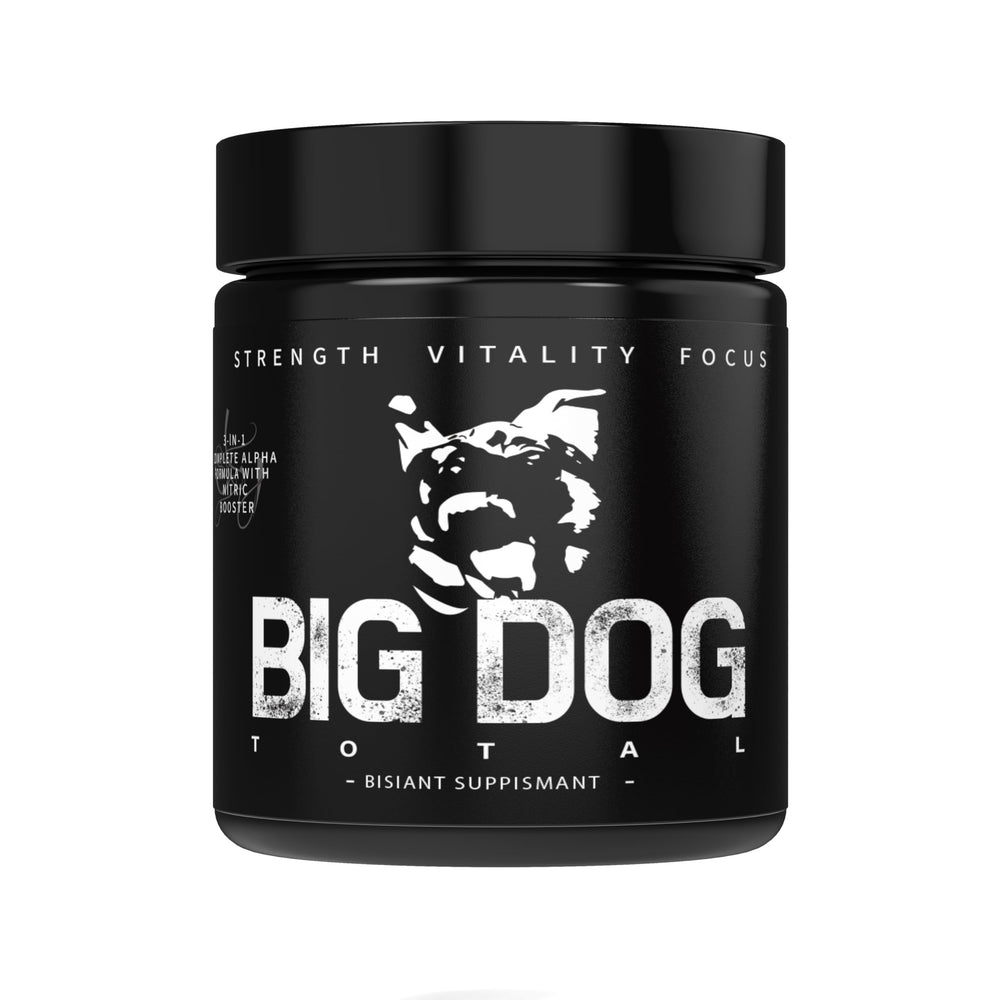 Cap closure of Big Dog Total Alpha bottle highlighting secure seal.