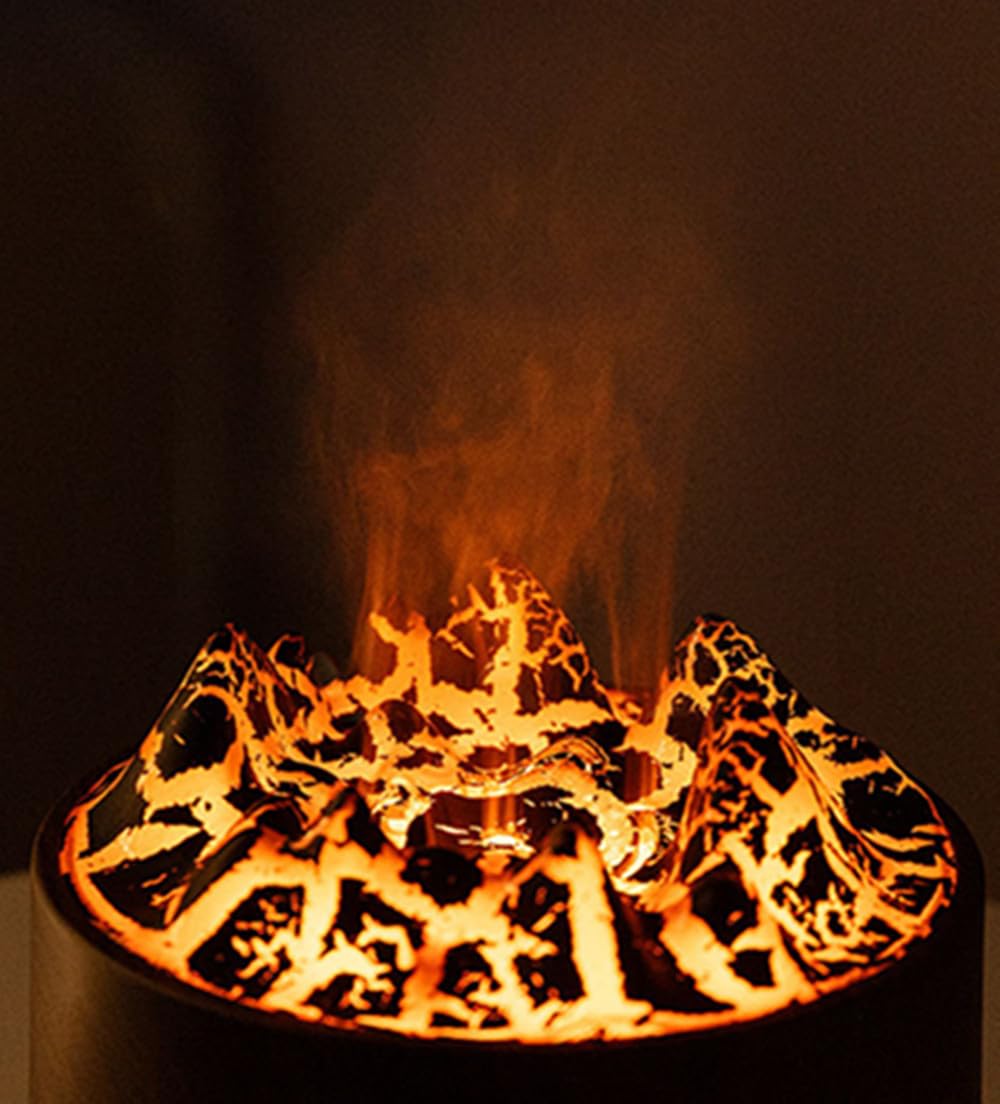 FmuxPt Volcano Flame Diffuser USB-powered portable design for home or office