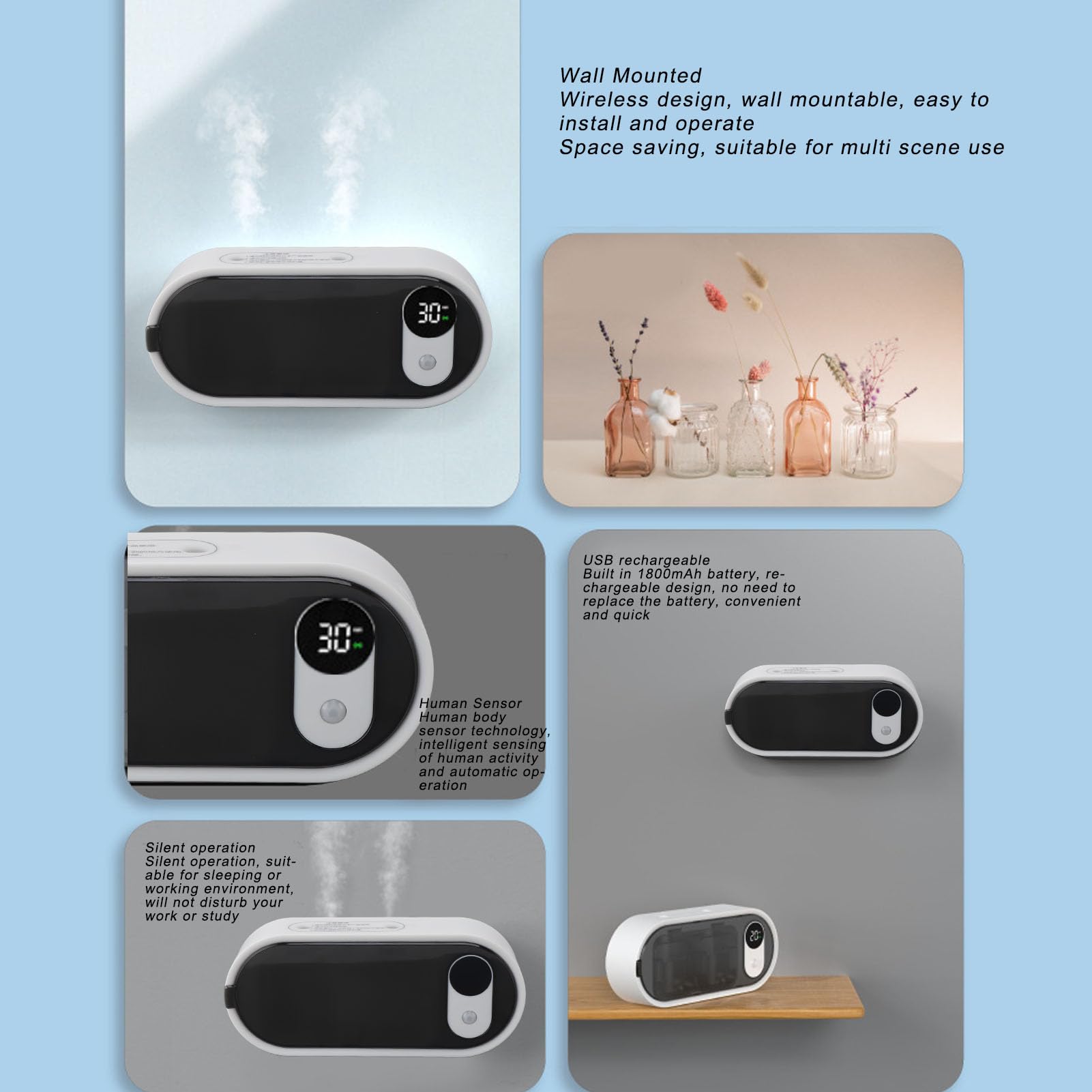 Fockety diffuser with body sensor enabling touchless fragrance control