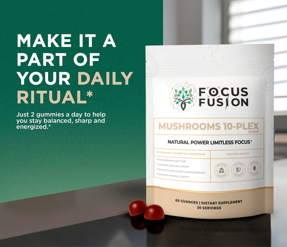 Focus Fusion 10-Plex vegan plant-based label emphasizes non-GMO and dairy-free ethos.