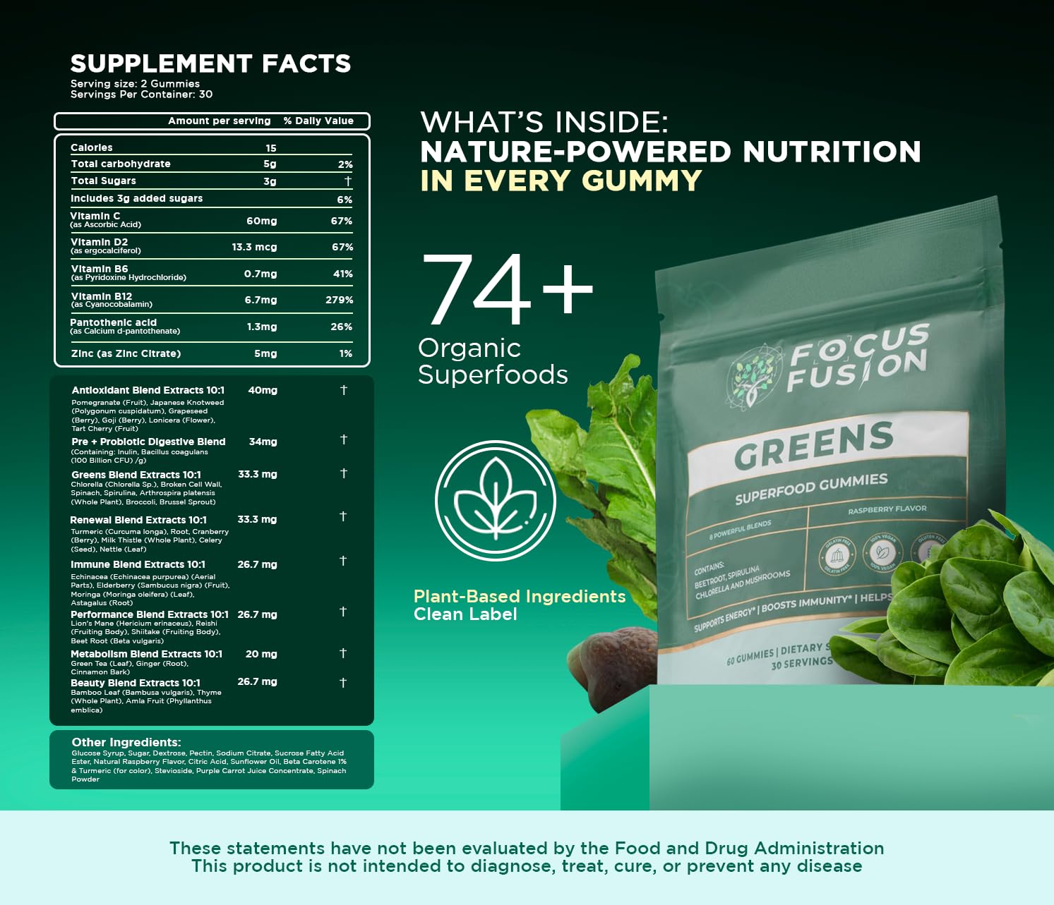 Focus Fusion Supergreen kiwifruit ingredient—natural flavor and greens for effortless daily routine