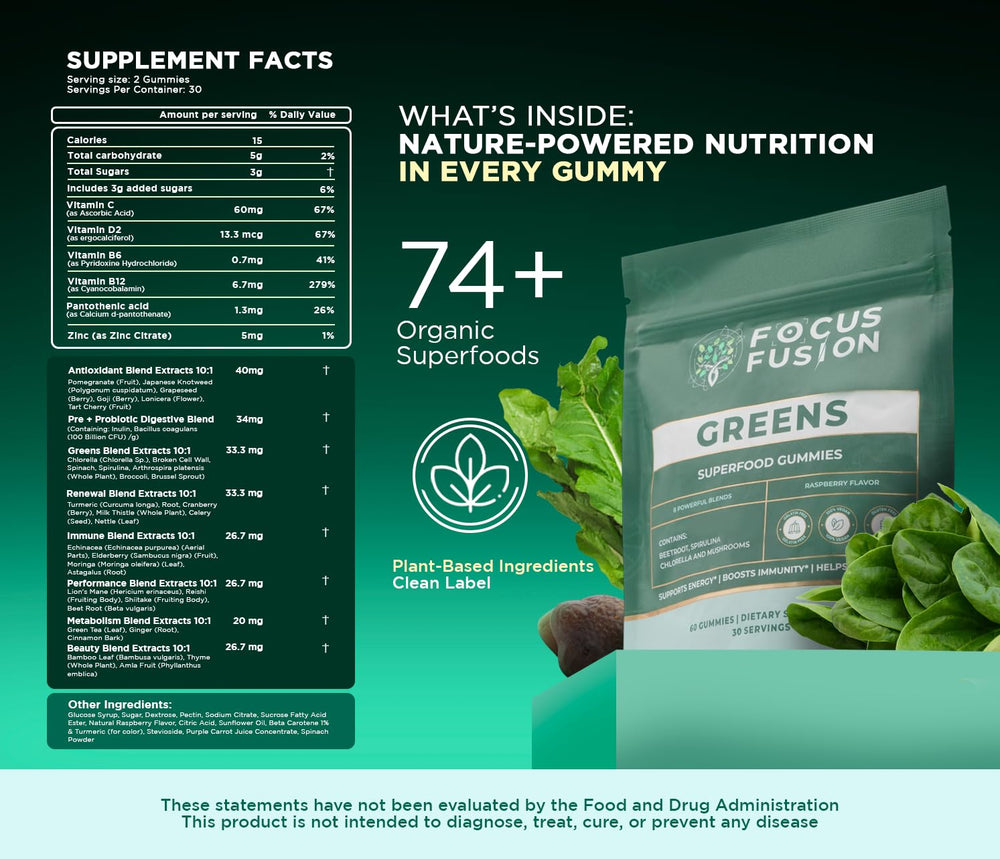 Focus Fusion Supergreen kiwifruit ingredient—natural flavor and greens for effortless daily routine