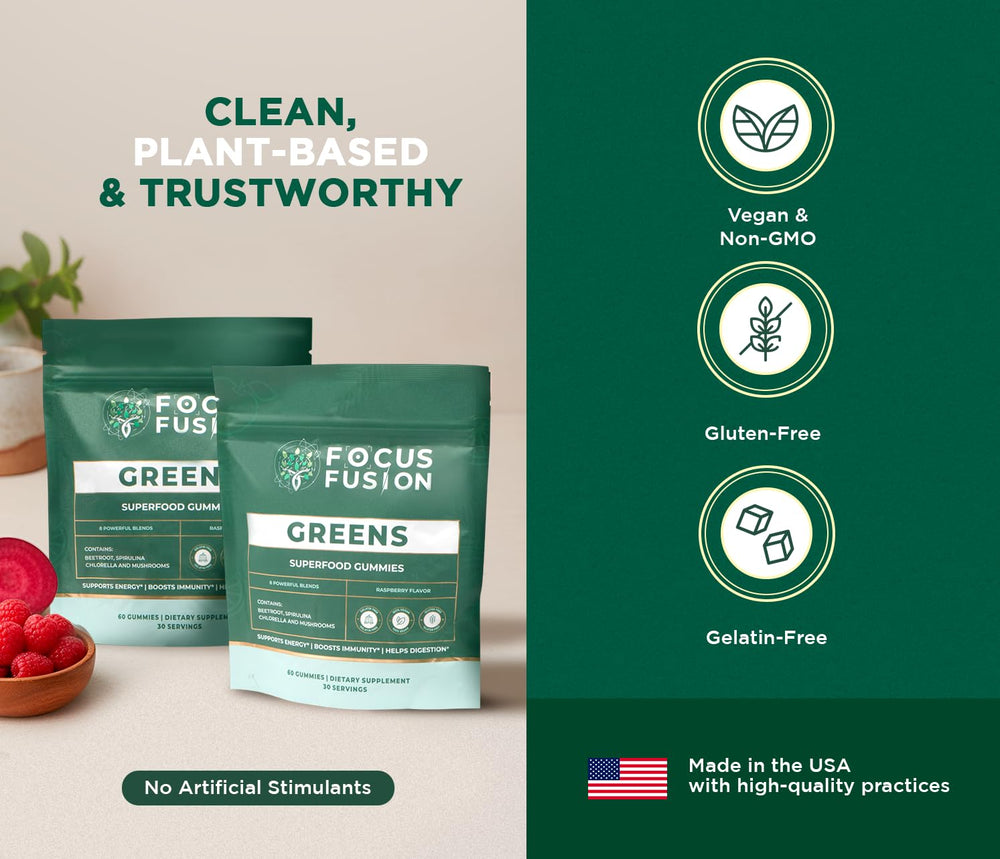 Focus Fusion Supergreen serving tracker—visual reminder for daily greens habit