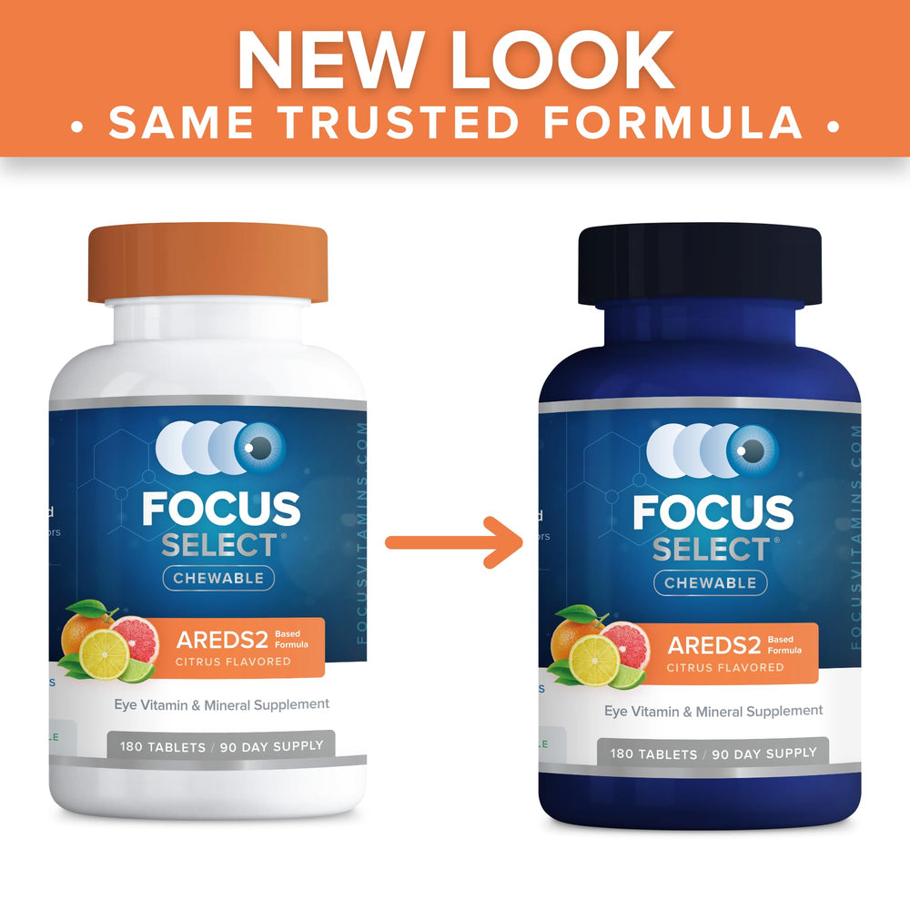 Focus Vision Select AREDS2 chewable made-in-usa emblem on packaging