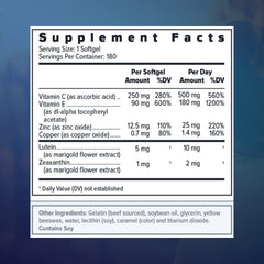 Close-up of Focus Vision Focus Select AREDS2 softgel capsules ready to take.
