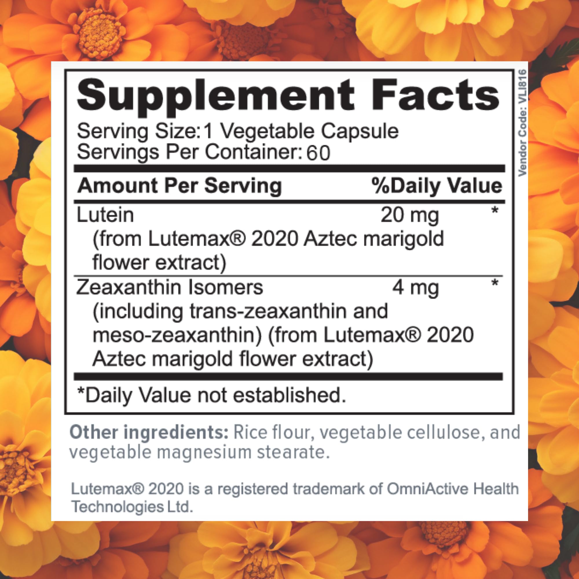 Focus Vision Supplements lutein capsules pack may help protect eyes from blue light during screen time.