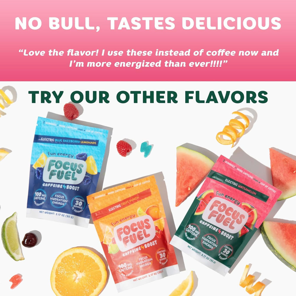 Pocket-ready FocusFuel Energy Chews pack for quick energy on the move.
