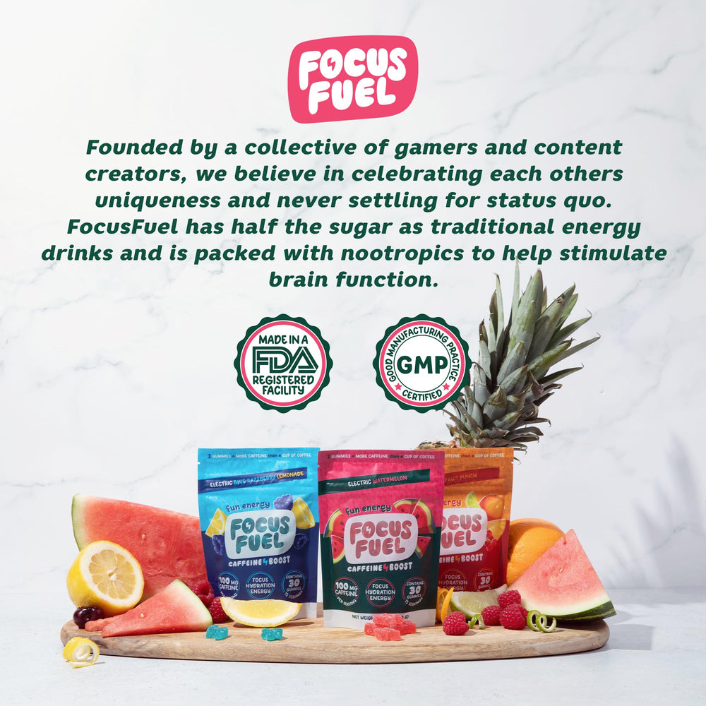FocusFuel Energy Chews real fruit juice flavor without artificial aftertaste.