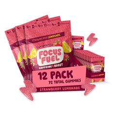 FocusFuel Energy Chews packaging for strawberry lemonade sample pack, ideal for on-the-go energy.