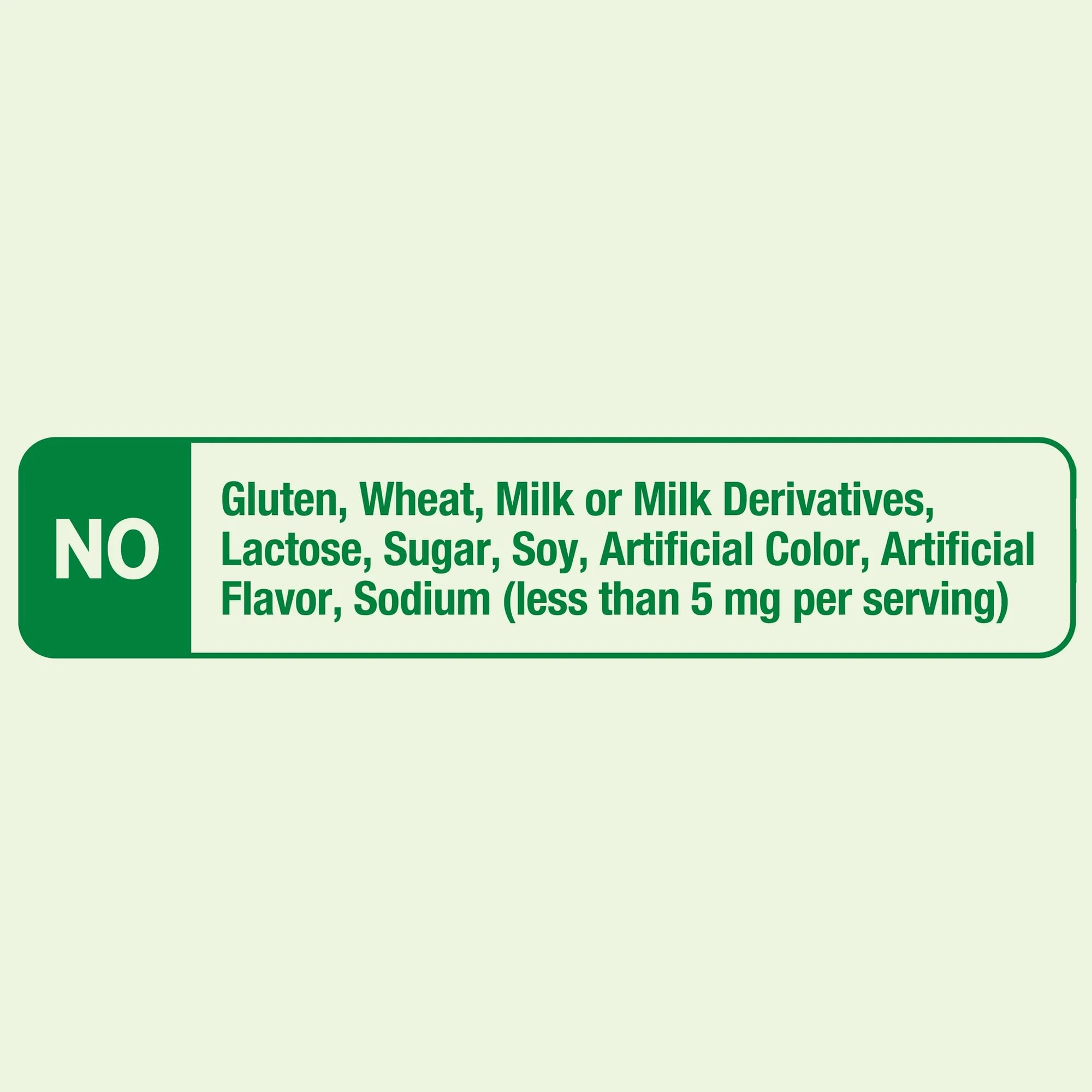 Boxed packaging signaling a clean formula with no artificial colors or flavors.