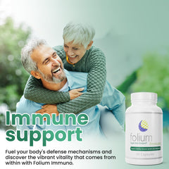 Folium Immuno packaging display suggesting an easy weekly routine.