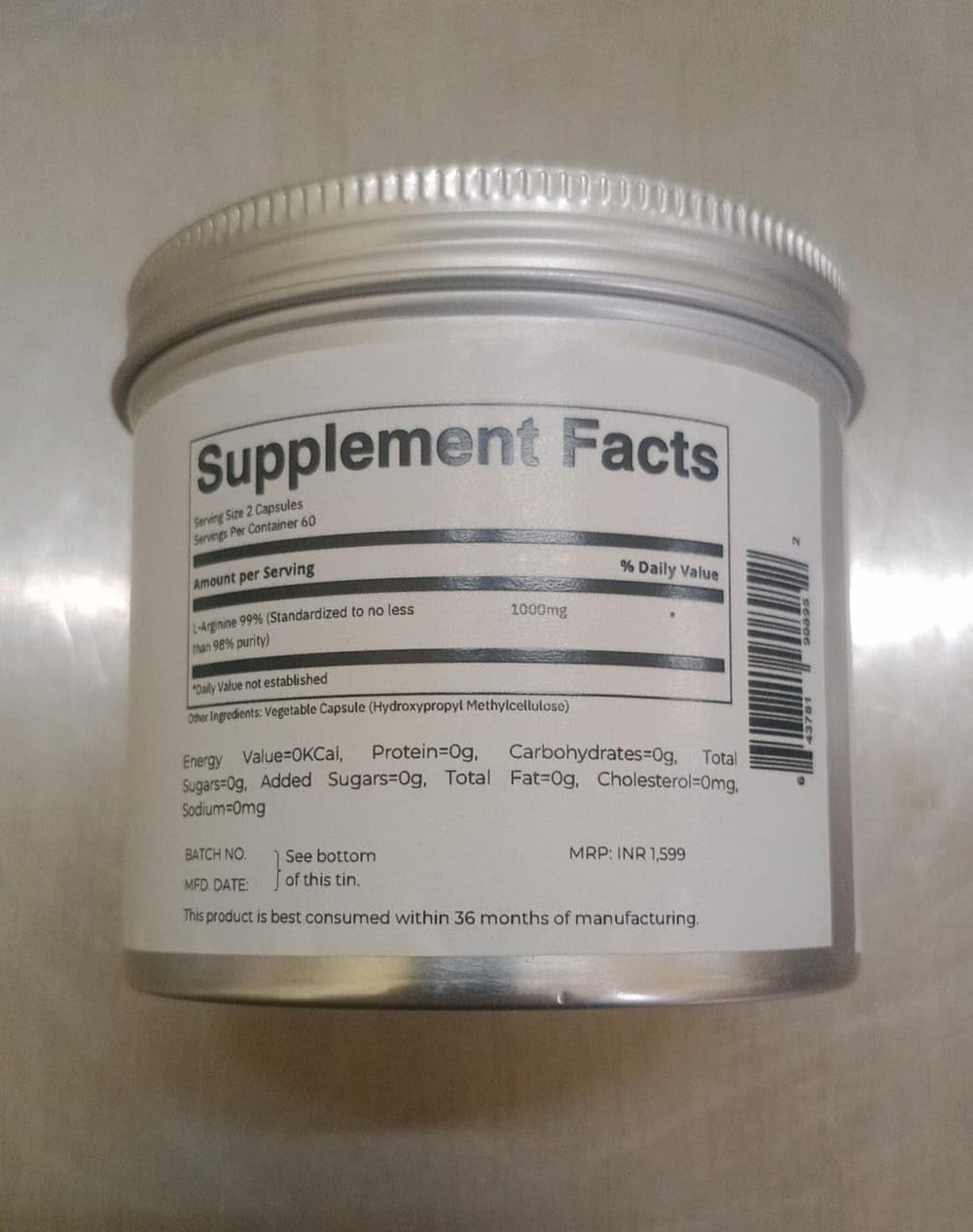 FOLIUS LABS L-Arginine bottle pour showing easy daily dosing for circulation support.