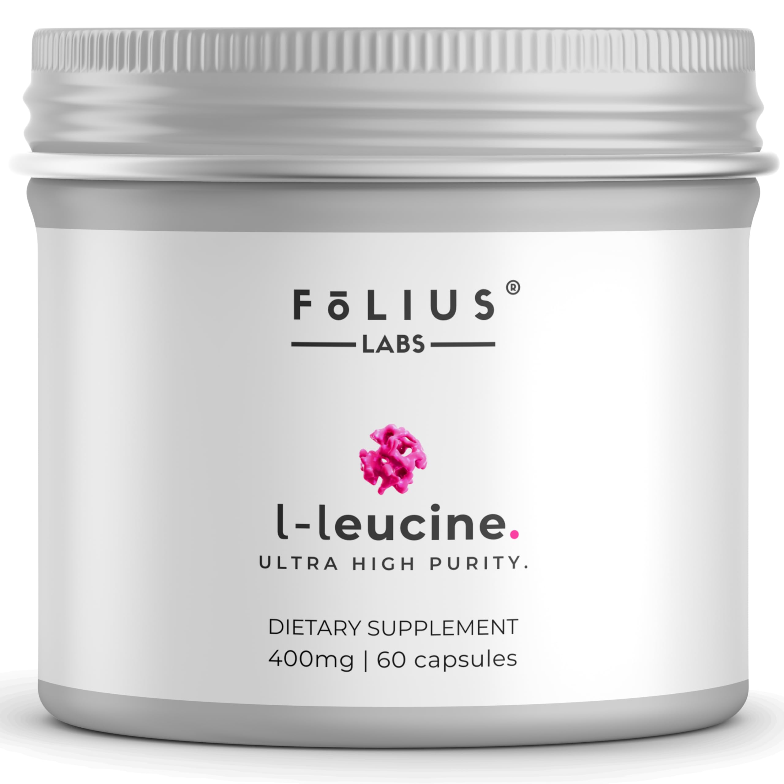FOLIUS LABS L-Leucine powder with scoop for clean label lean muscle support