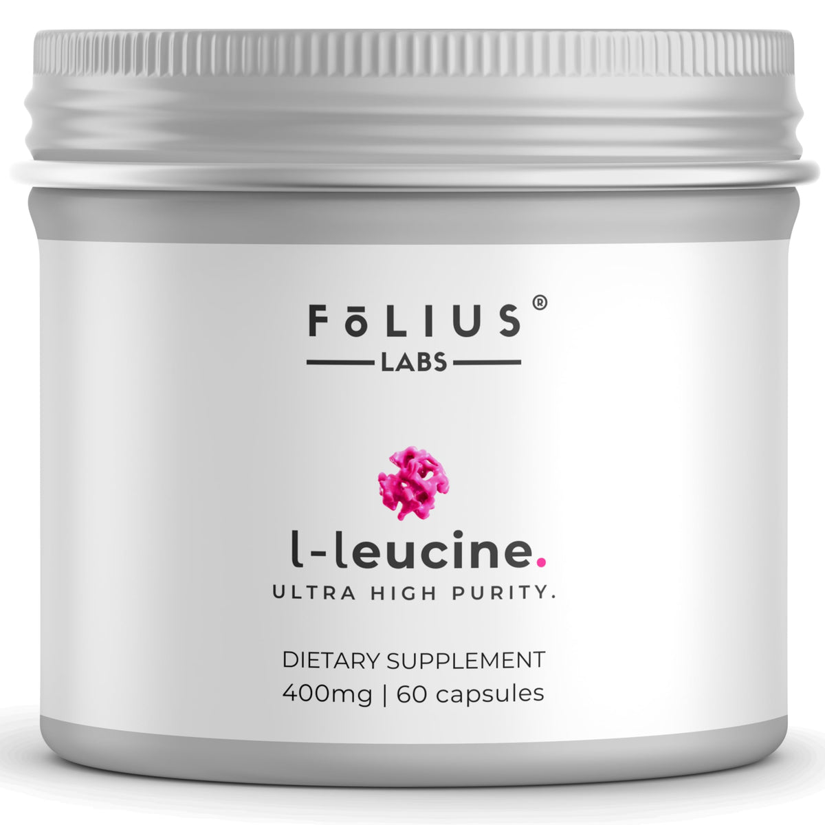 FOLIUS LABS L-Leucine powder with scoop for clean label lean muscle support