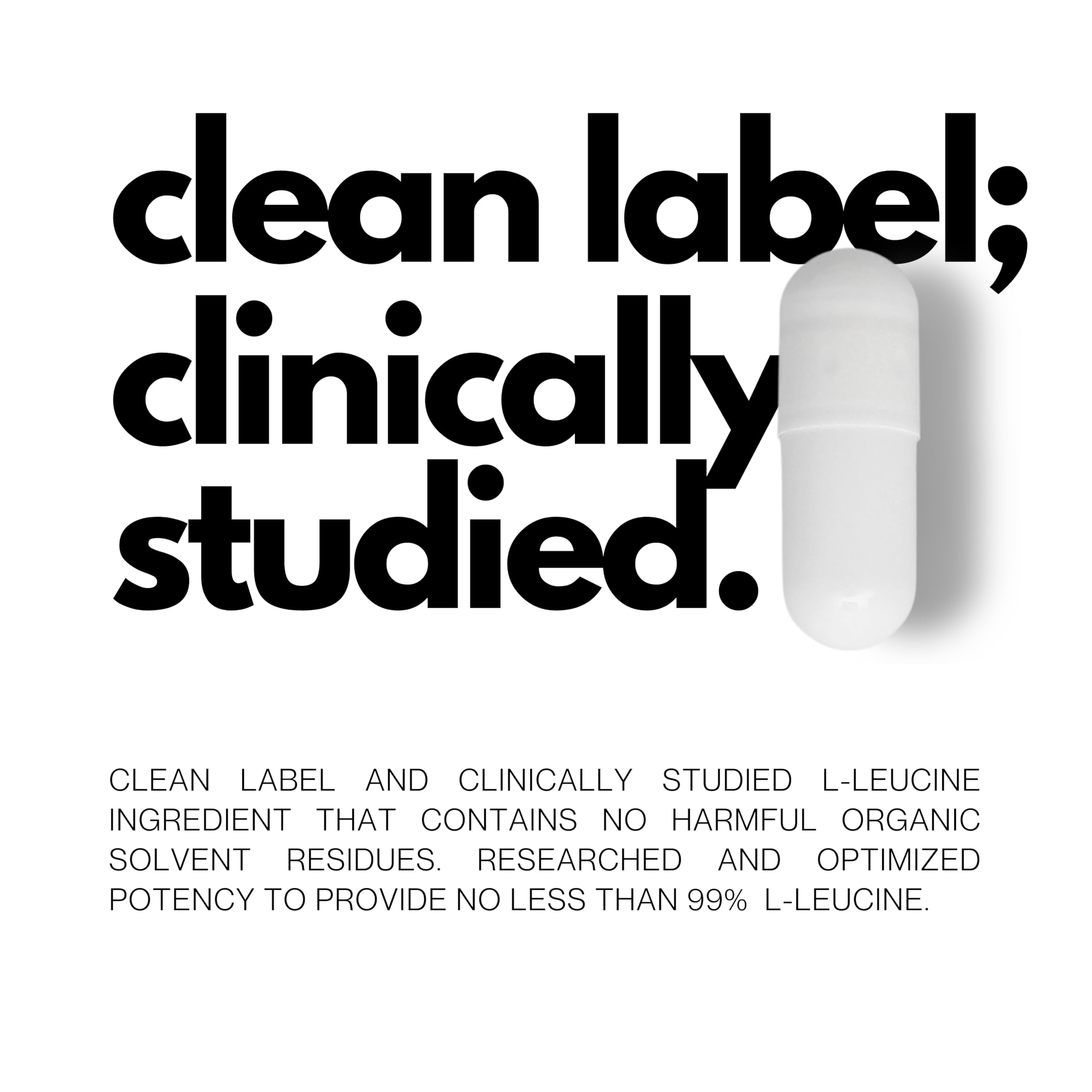 FOLIUS LABS L-Leucine label closeup showing high-purity formula