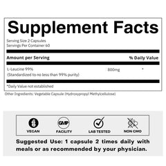 FOLIUS LABS Leucine powder with scoop ready for intra-workout mixing and energy balance.