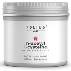 FOLIUS LABS NAC capsules 60-count on bottle; supports antioxidant activity.