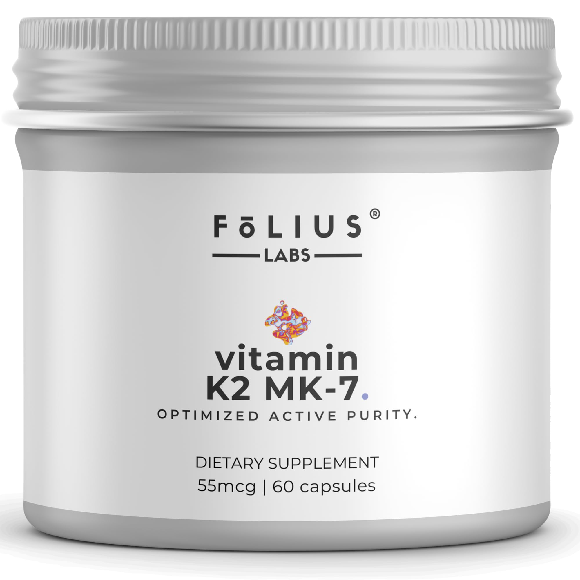 FOLIUS LABS Vitamin K2 MK-7 55mcg bottle for potential bone and heart health support