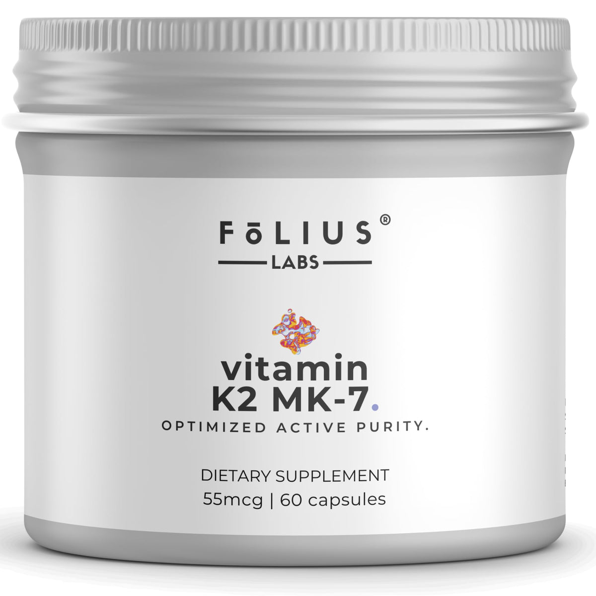 FOLIUS LABS Vitamin K2 MK-7 55mcg bottle for potential bone and heart health support
