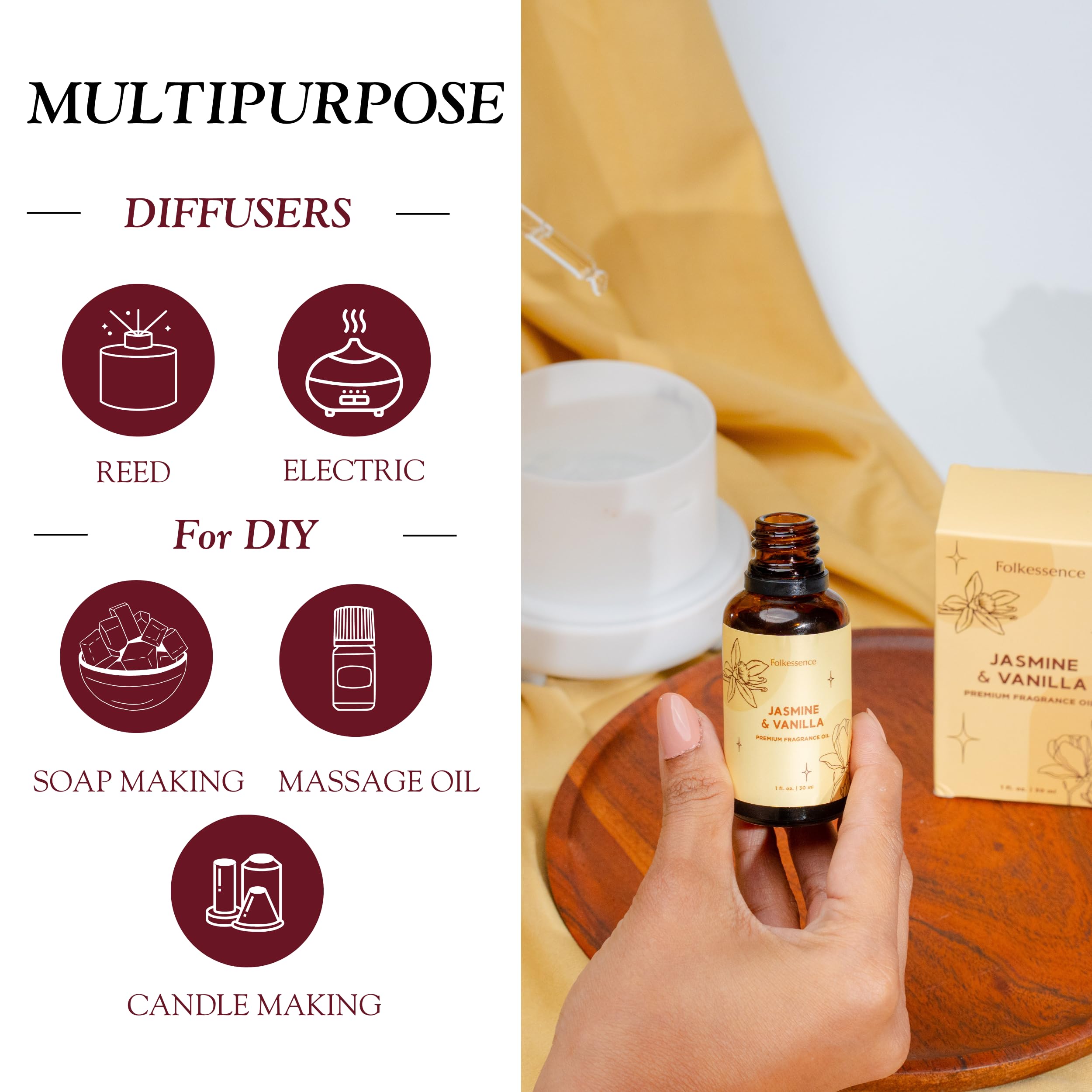 Folkulture Jasmine & Vanilla potpourri pairing for long-lasting fragrance
