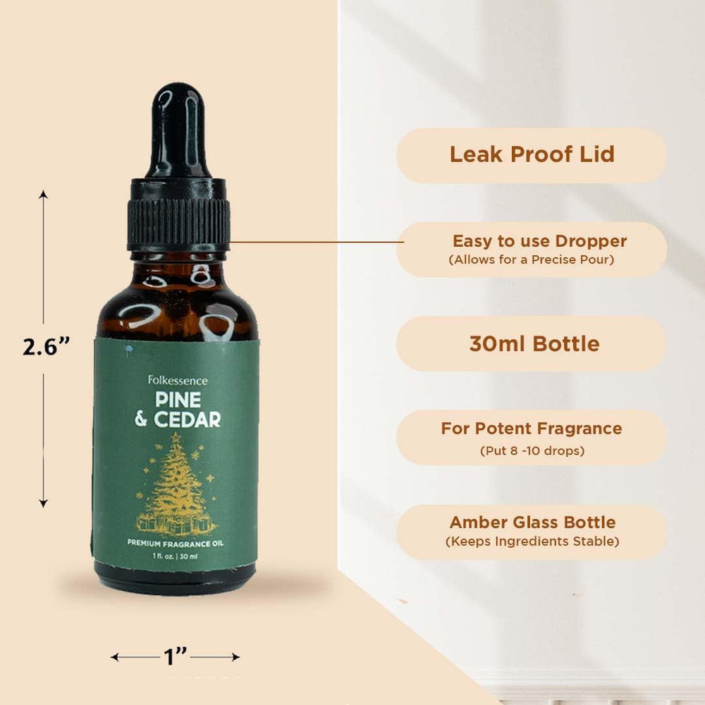Folkulture Pine & Cedar home wellness scene with forest notes.