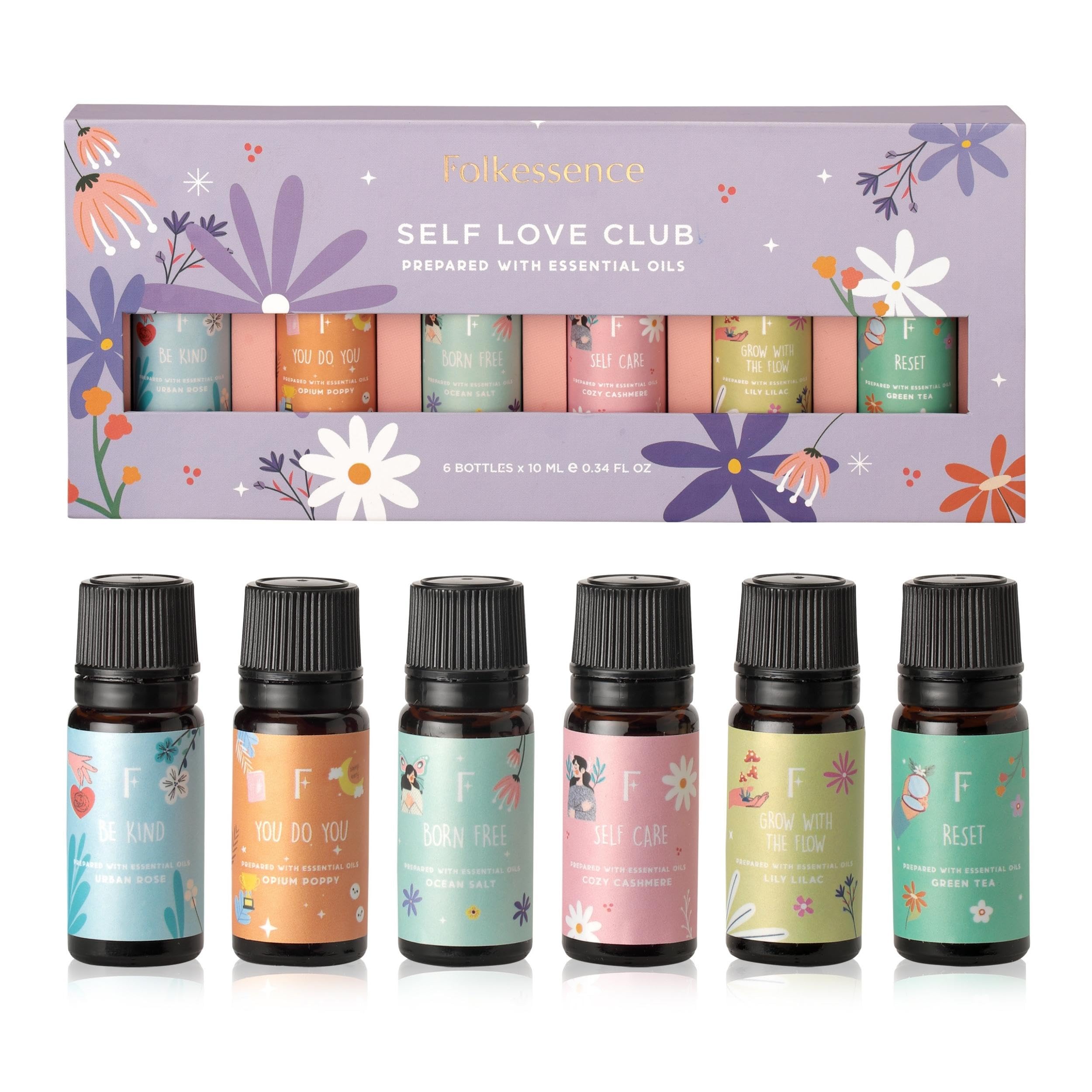 Folkulture Self Love Club Green Tea diffuser oil for a calming home ambiance