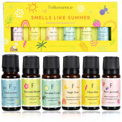 Folkulture Smells Like Summer set with diffuser bottles for refreshing ambiance.