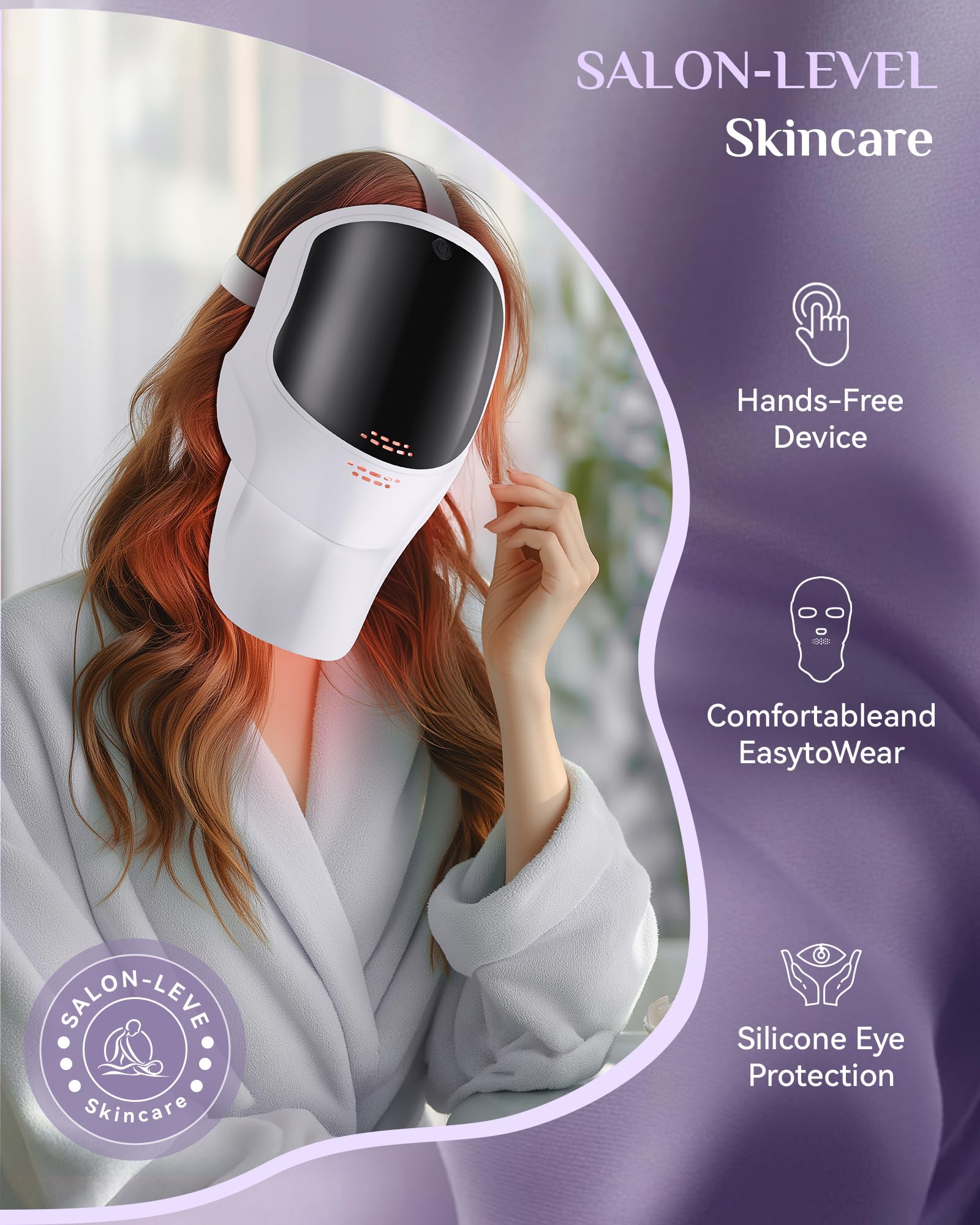 FOLOKE LED therapy mask adjustable strap for secure, comfortable fit