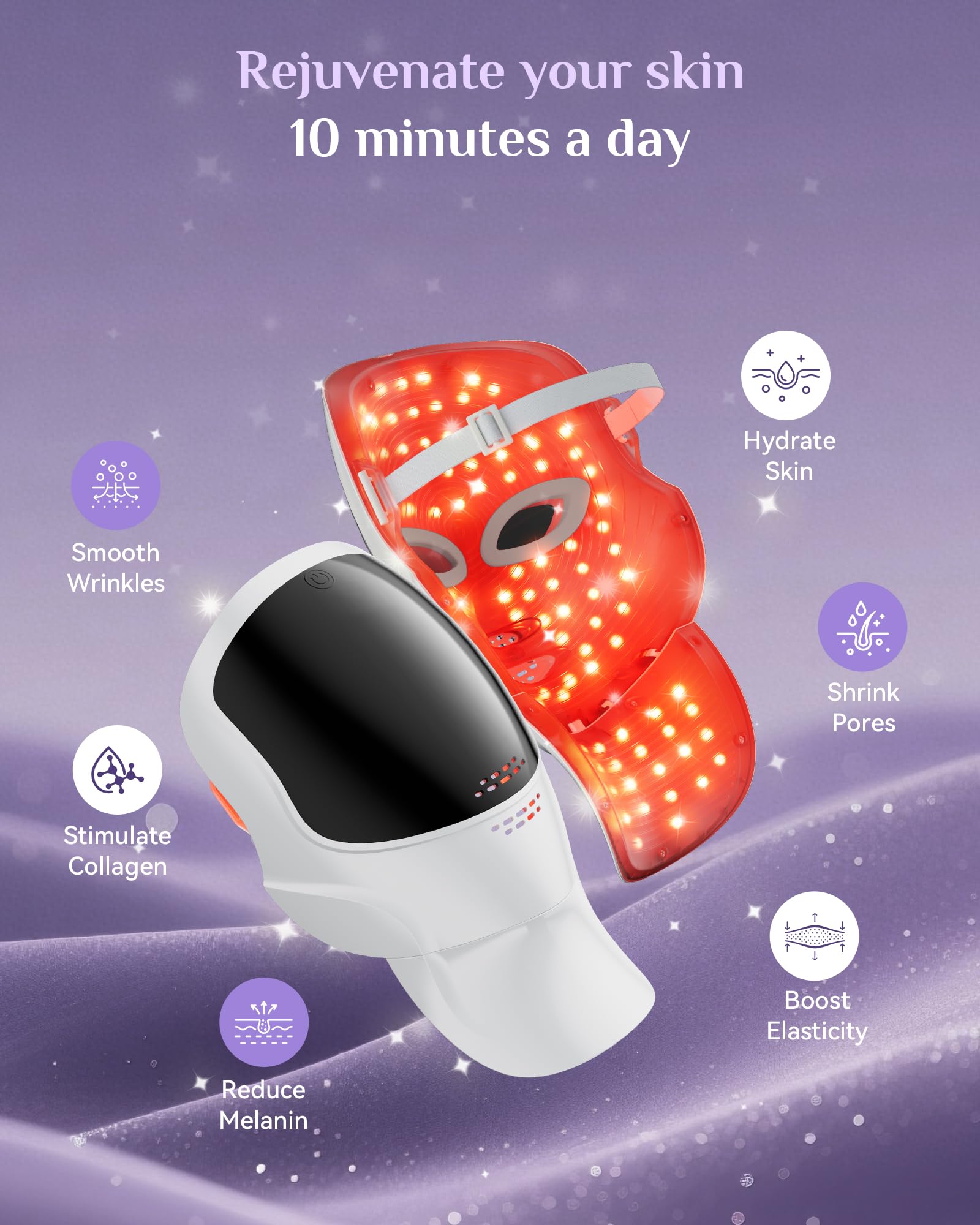 FOLOKE LED therapy mask flicker free technology for comfortable use