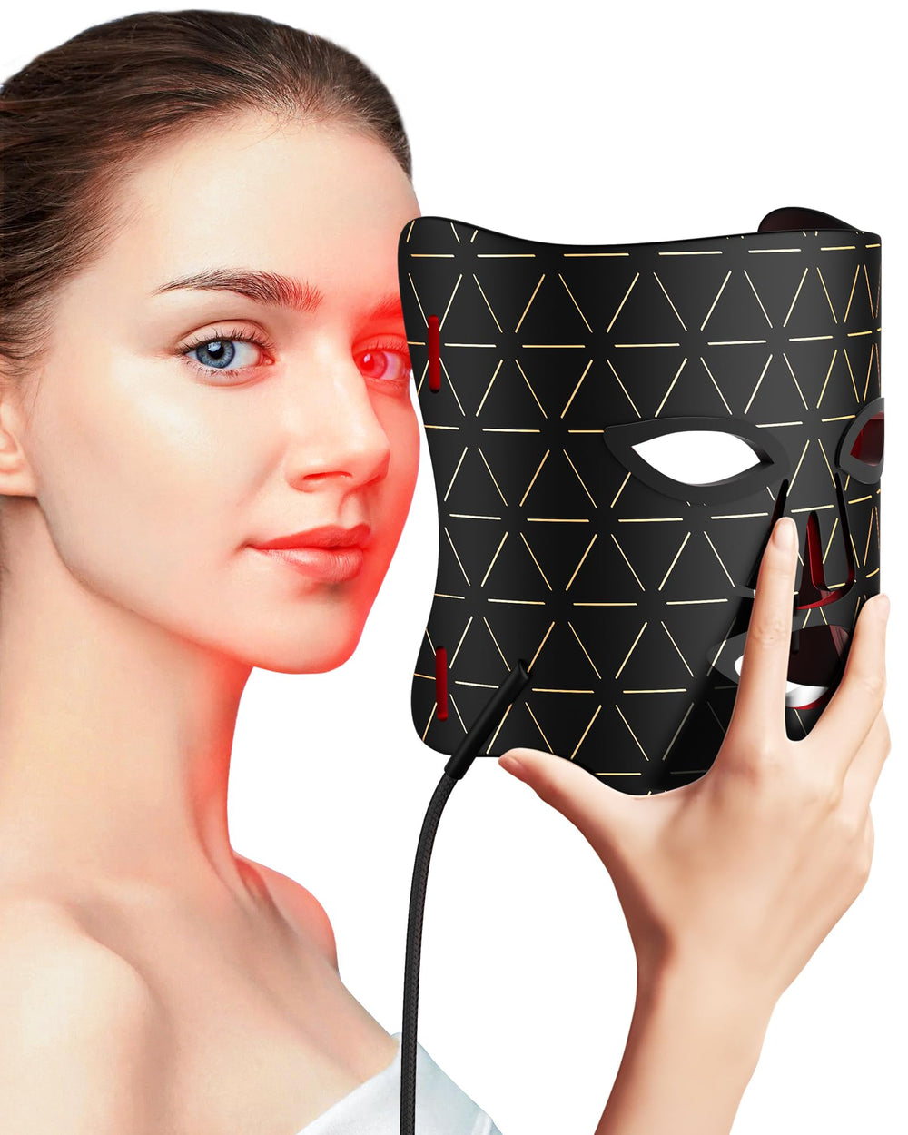 FOLOKE LED therapy mask front view with red and near-infrared LEDs for home use.