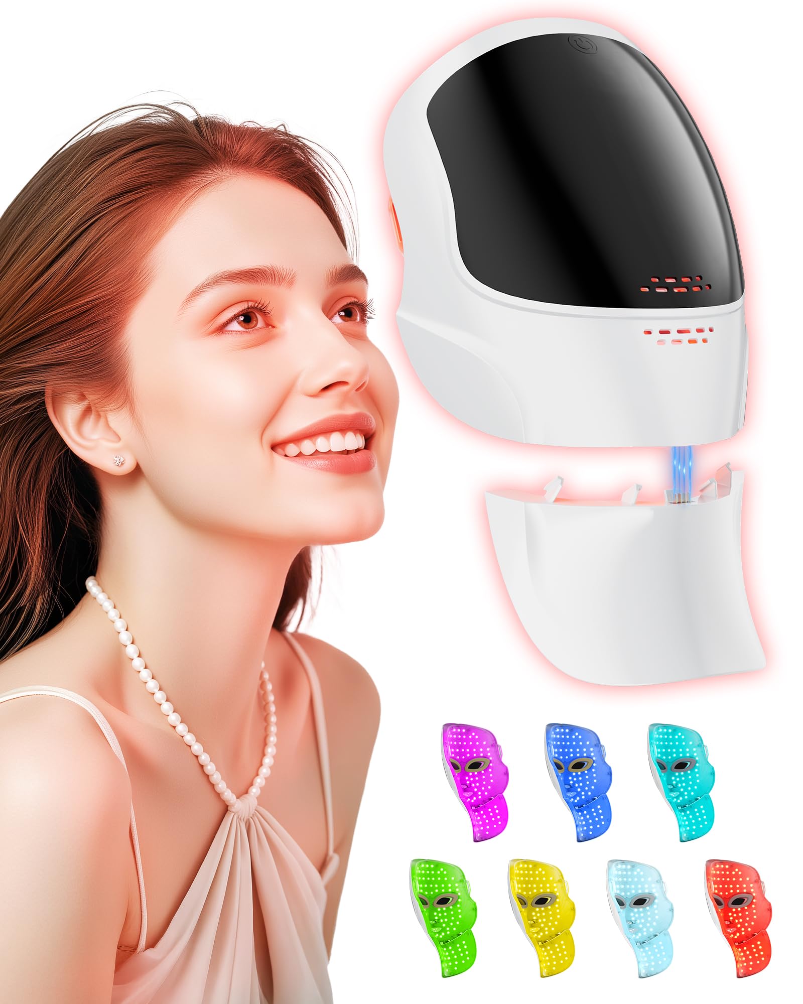 FOLOKE LED therapy mask front view showing full-face coverage and even light potential
