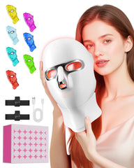 FOLOKE LED therapy mask on the face delivering red and NIR light for home use