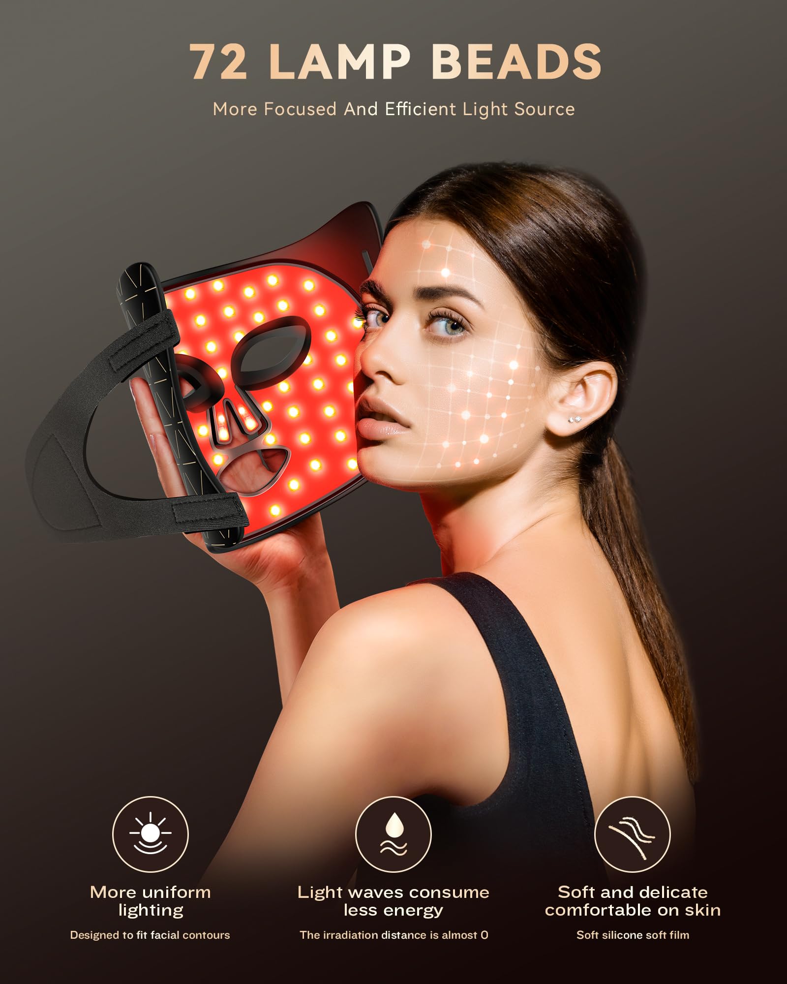 FOLOKE silicone mask closeup showing flexible surface for comfortable contact.