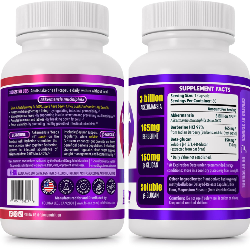 FOLONA GLP-1 probiotic capsules pack for convenient daily gut health