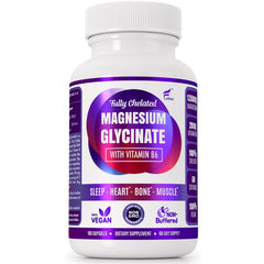 Folona magnesium glycinate bottle showing 180 vegan capsules