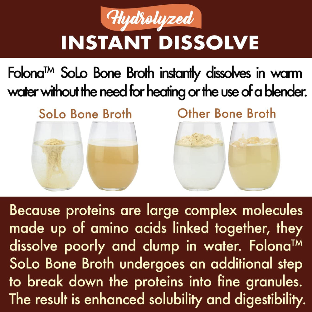 FOLONA Solo grass-fed beef bone broth powder, premium protein source