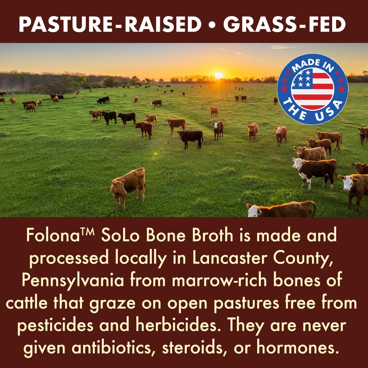 FOLONA Solo bone broth powder scoop included for easy portion control