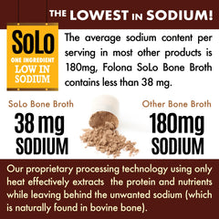 FOLONA Solo low-sodium bone broth powder, a lighter daily option